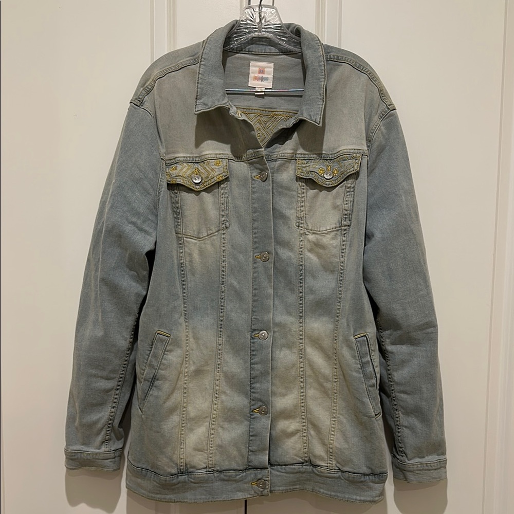 LuLaRoe Gray Jean Jacket Classic Style